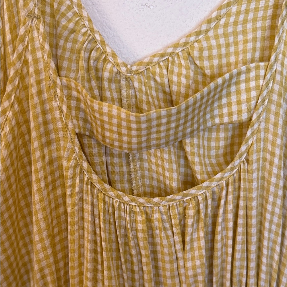 Mustard Seed Yellow Checkered Maxi Dress - Picture 3 of 6